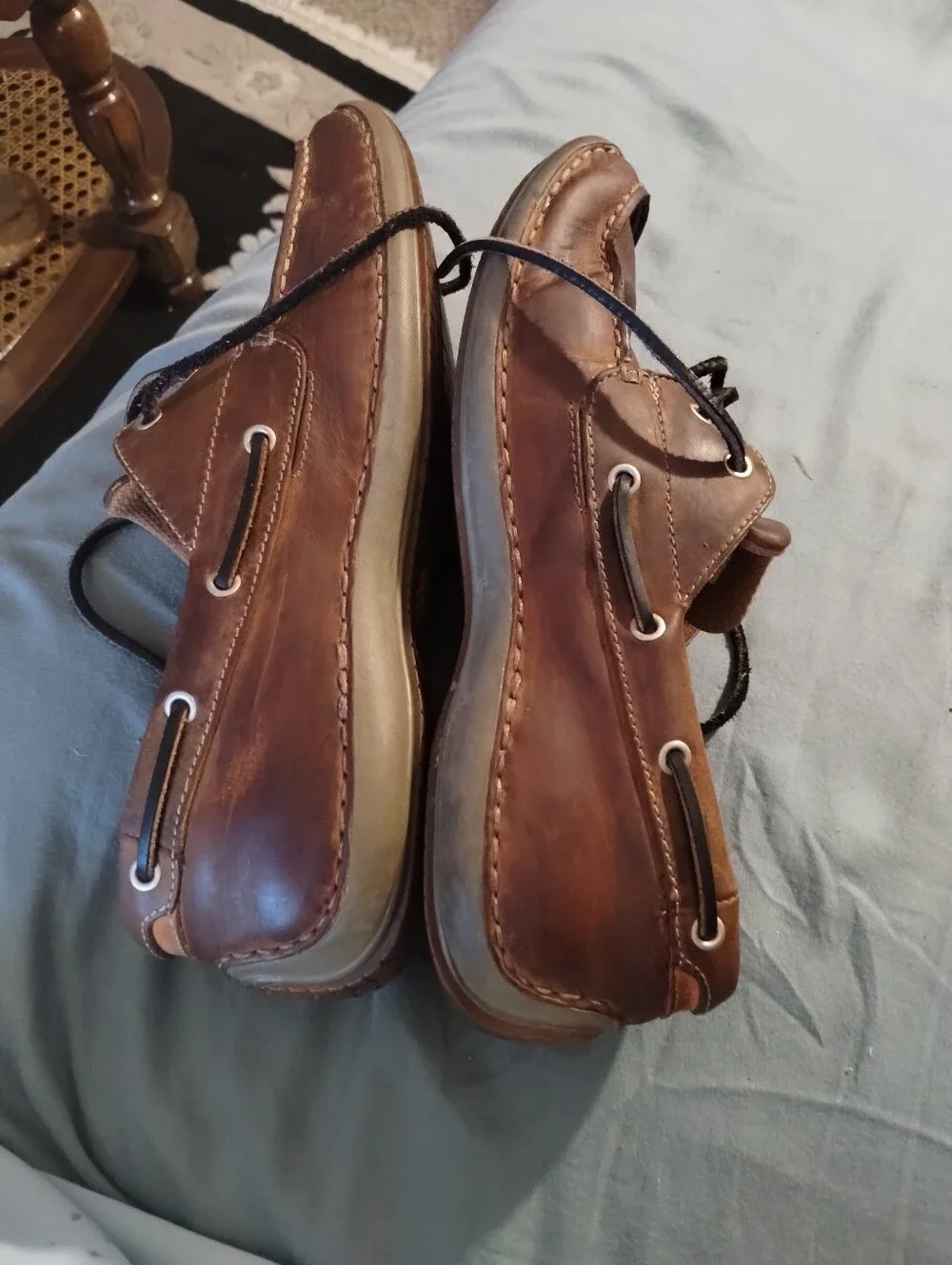 Timberland Men/ Young Men Brown Leather Boat Shoes 2 Eye Classic Sz 8M